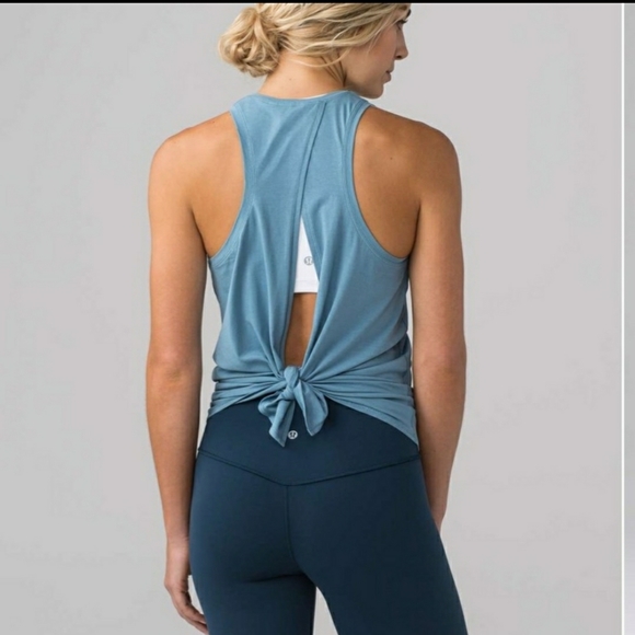 lululemon athletica Tops - Lululemon All Tied Up Tank Blue Linen